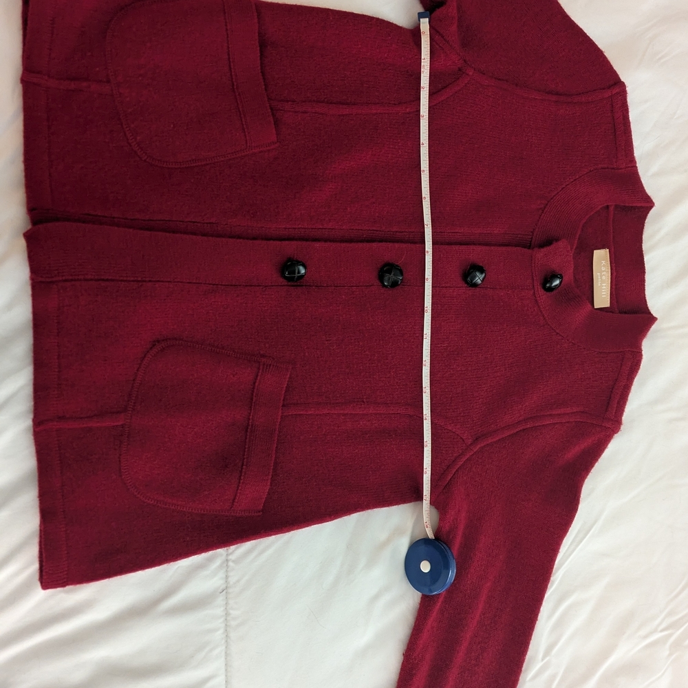 Kate Hill Burgundy Blazer with Black Buttons